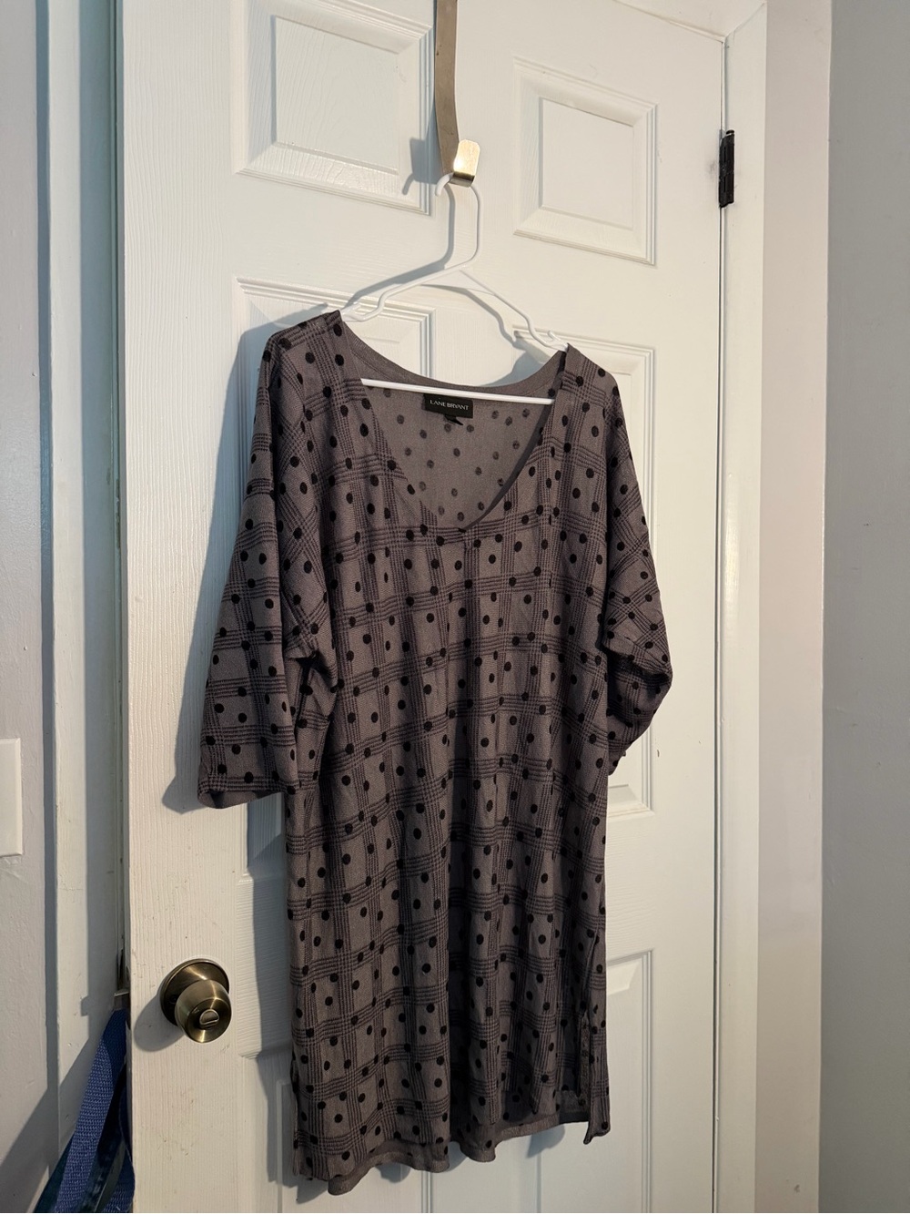 Lane Bryant Gray Polka Dot V-Neck Women’s Tunic
